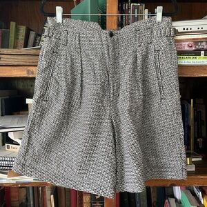 High Waist Vintage Checkered Shorts